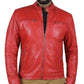  Leather Jackets Hub Mens Genuine Lambskin Leather Jacket (Black, Racer Jacket) - 1501021