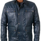  Leather Jackets Hub Mens Genuine Lambskin Leather Jacket (Black, Officer Jacket) - 1501024