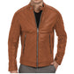  Leather Jackets Hub Mens Genuine Lambskin Leather Jacket (Black, Racer Jacket) - 1501026