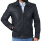  Leather Jackets Hub Mens Genuine Lambskin Leather Jacket (Black, Aviator Jacket) - 1501034