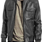  Leather Jackets Hub Mens Genuine Lambskin Leather Jacket (Black, Bomber Jacket) - 1501054