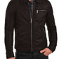 Leather Jackets Hub Mens Genuine Lambskin Leather Jacket (Black, Classic Jacket) - 1501091