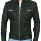  Leather Jackets Hub Mens Genuine Lambskin Leather Jacket (Black, Classic Jacket) - 1501153