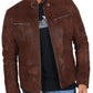  Leather Jackets Hub Mens Genuine Lambskin Leather Jacket (Black, Fencing Jacket) - 1501161