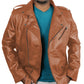  Leather Jackets Hub Mens Genuine Lambskin Leather Jacket (Black, Moto Jacket) - 1501177