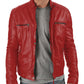  Leather Jackets Hub Mens Genuine Lambskin Leather Jacket (Black, Racer Jacket) - 1501179