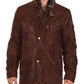  Leather Jackets Hub Mens Genuine Lambskin Leather Over Coat (Black, Long Coat) - 1502208