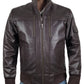 Leather Jackets Hub Mens Genuine Cowhide Leather Jacket (Black, Bomber Jacket) - 1501213