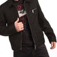  Leather Jackets Hub Mens Genuine Lambskin Leather Jacket (Black, Aviator Jacket) - 1501214