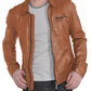  Leather Jackets Hub Mens Genuine Lambskin Leather Jacket (Black, Aviator Jacket) - 1501221