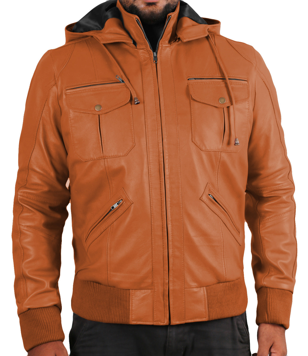 Leather Jackets Hub Mens Genuine Lambskin Leather Jacket (Black, Regal Jacket) - 1501270