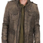  Leather Jackets Hub Mens Genuine Lambskin Leather Jacket (Black, Field Jacket) - 1501287