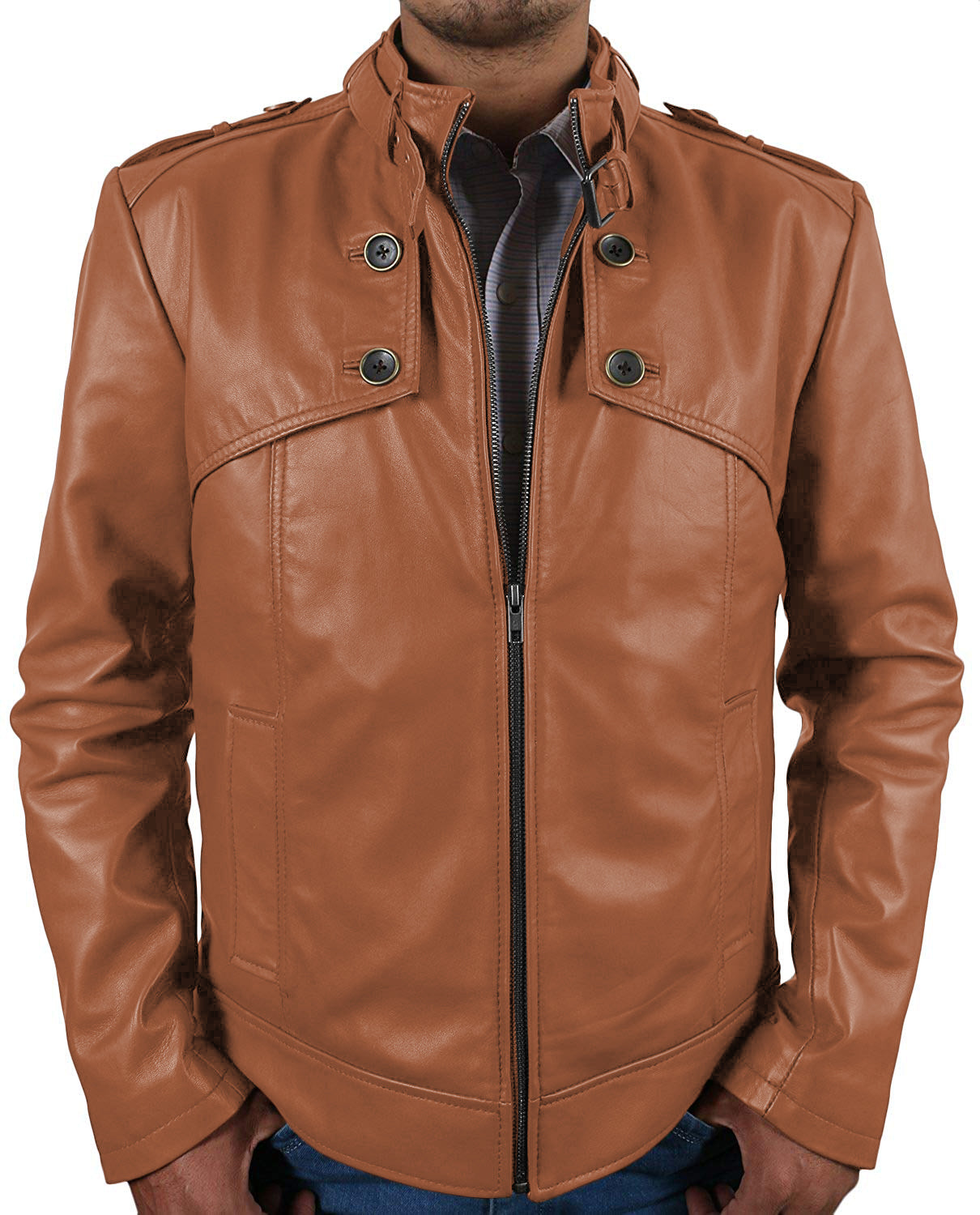 Leather Jackets Hub Mens Genuine Lambskin Leather Jacket (Black, Fencing Jacket) - 1501303