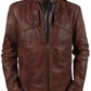  Leather Jackets Hub Mens Genuine Lambskin Leather Jacket (Black, Fencing Jacket) - 1501303