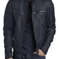  Leather Jackets Hub Mens Genuine Lambskin Leather Jacket (Black, Racer Jacket) - 1501316