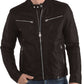  Leather Jackets Hub Mens Genuine Lambskin Leather Jacket (Black, Fencing Jacket) - 1501320