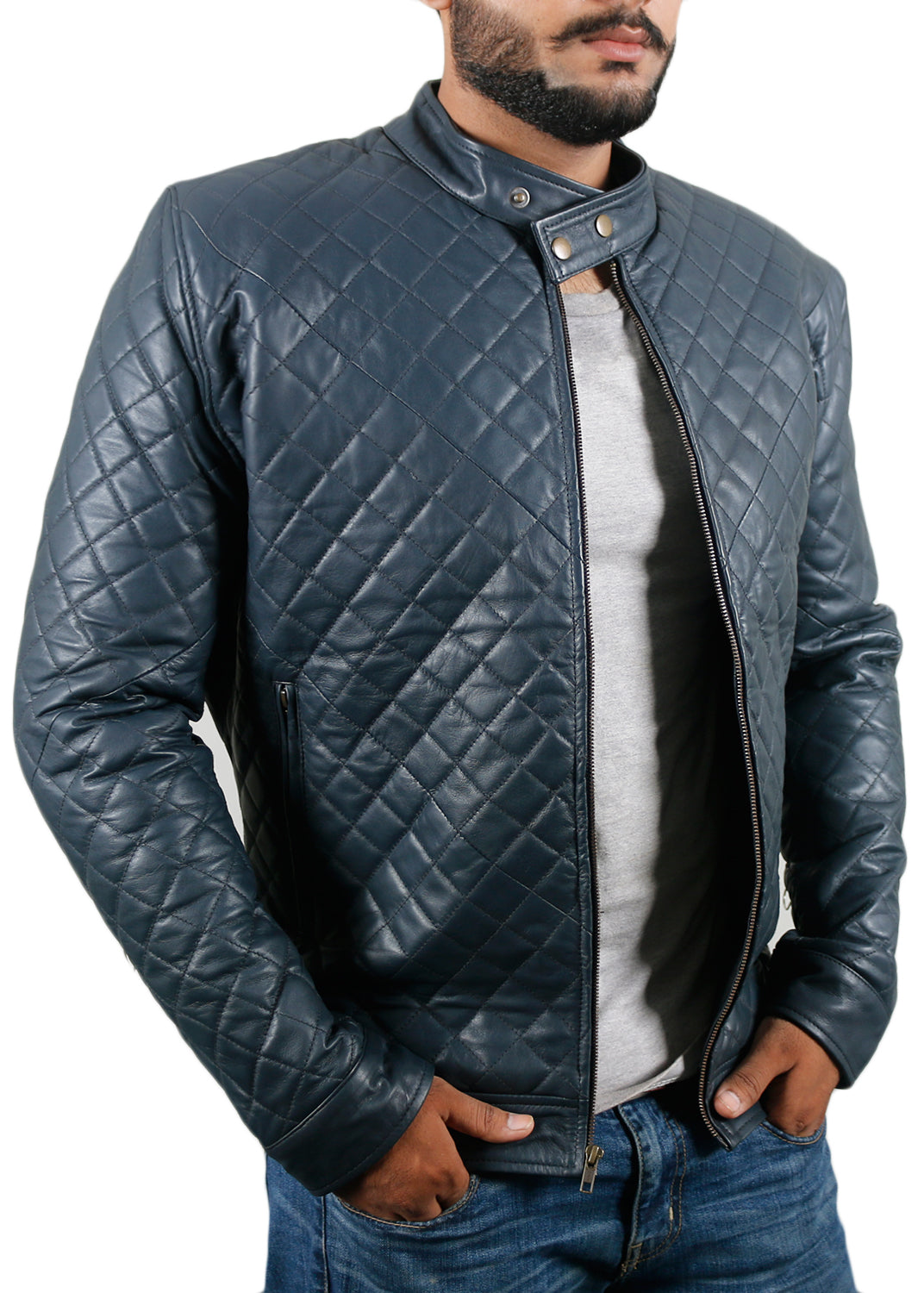Leather Jackets Hub Mens Genuine Lambskin Leather Jacket (Black, Fencing Jacket) - 1501324