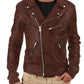  Leather Jackets Hub Mens Genuine Lambskin Leather Jacket (Black, Rocker Jacket) - 1501325