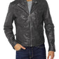  Leather Jackets Hub Mens Genuine Lambskin Leather Jacket (Black, Racer Jacket) - 1501328