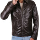  Leather Jackets Hub Mens Genuine Lambskin Leather Jacket (Black, Aviator Jacket) - 1501331