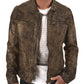  Leather Jackets Hub Mens Genuine Lambskin Leather Jacket (Black, Aviator Jacket) - 1501336