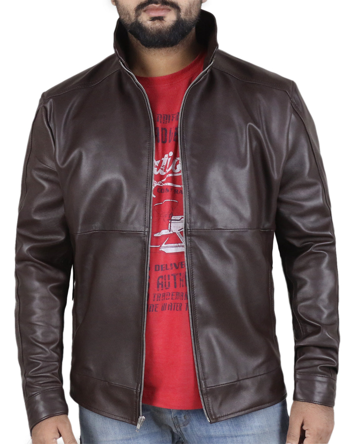 Leather Jackets Hub Mens Genuine Lambskin Leather Jacket (Black, Racer Jacket) - 1501462