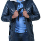  Leather Jackets Hub Mens Genuine Lambskin Leather Over Coat (Black, Shearling Coat) - 1502848