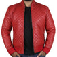  Leather Jackets Hub Mens Genuine Lambskin Leather Jacket (Black, Quilted Jacket) - 1801006