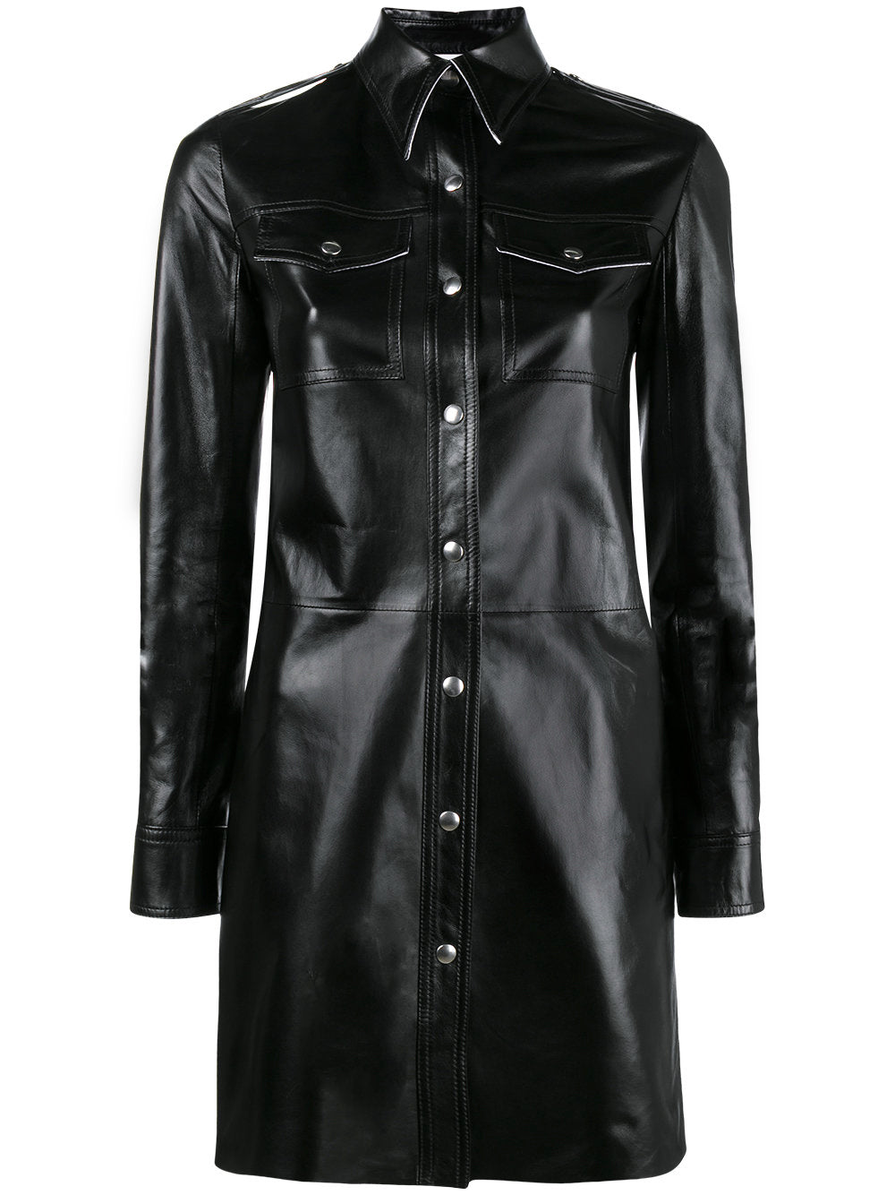 Leather Jackets Hub Womens Genuine Cowhide Leather Over Coat (Black, Long Coat) - 1822009