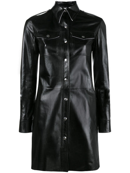 Leather Jackets Hub Womens Genuine Cowhide Leather Over Coat (Black, Long Coat) - 1822009