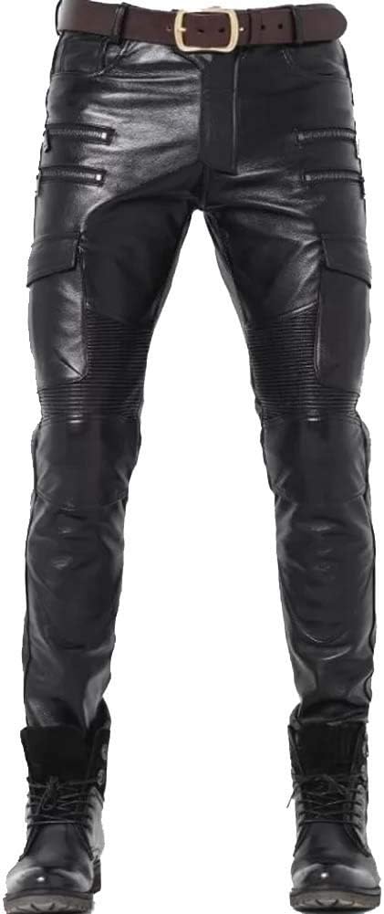 Black@Eryon-Men's-Black-Faux-Leather-Pants