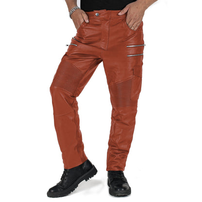  Delara Men's Blue Faux Leather Pants