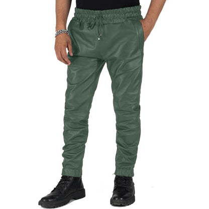 Aethor-Mens-Green-Faux-Leather-Pants