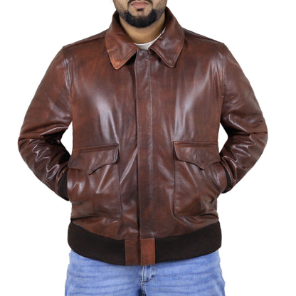 Altrion Brown Flight Leather Jacket