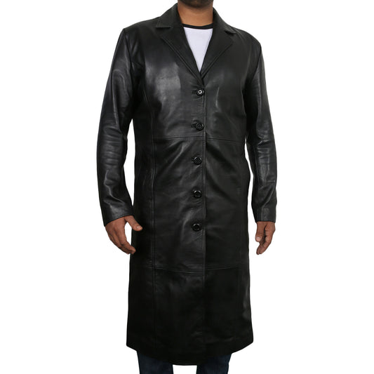 Black@Iorin-Classic-Long-Leather-Trench-Coat