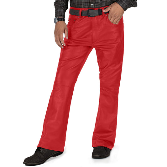 Red@Brivon-Mens-Red-Faux-Leather-Pants