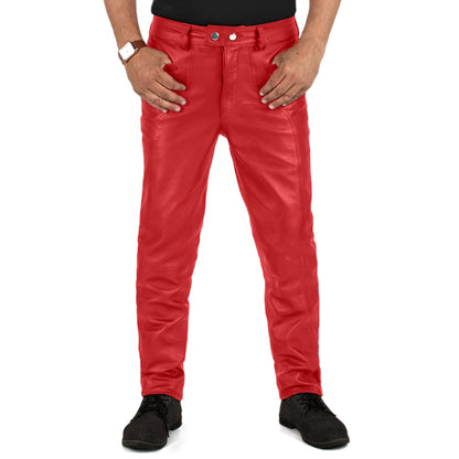 Crionis-Mens-Red-Faux-Leather-Pants