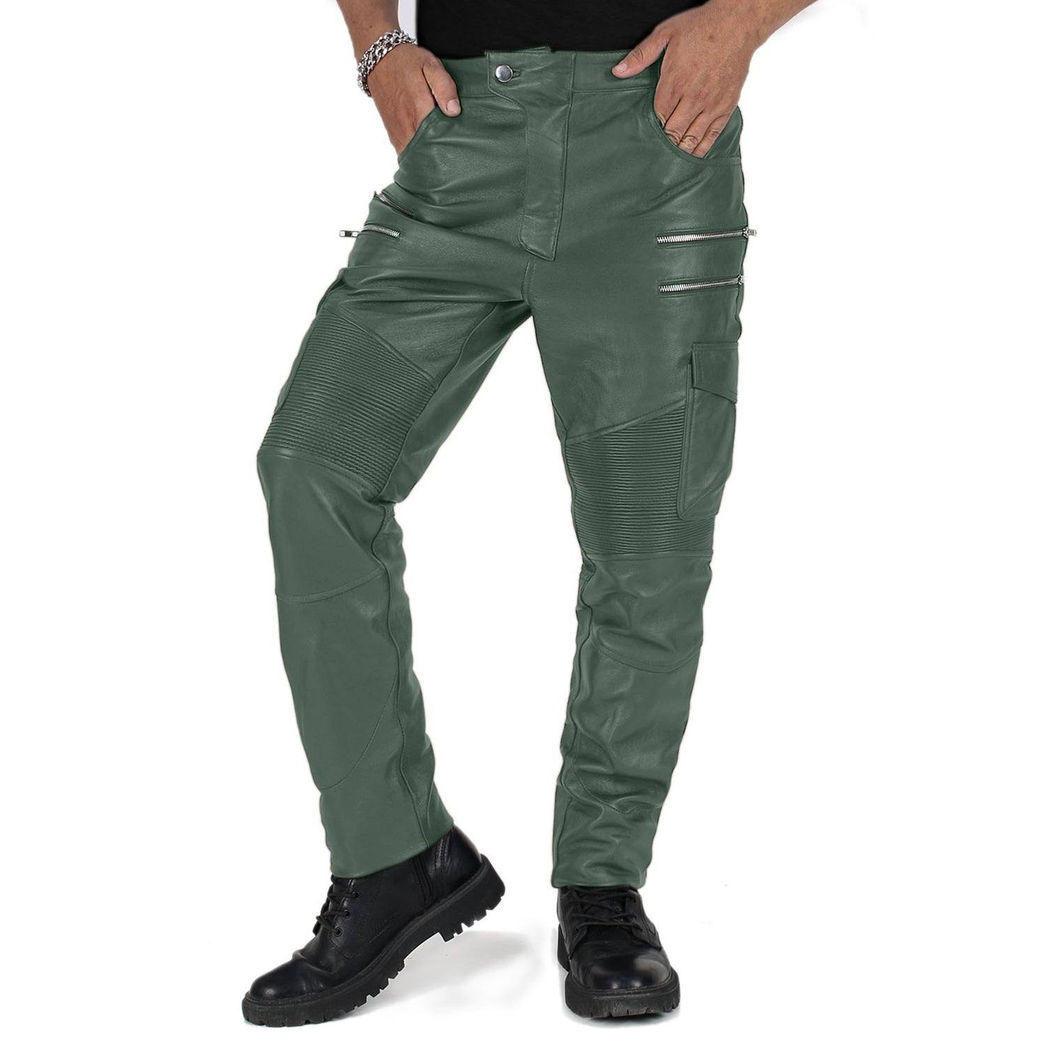 Green@Eryon-Mens-Green-Leather-Motorcycle-Pants