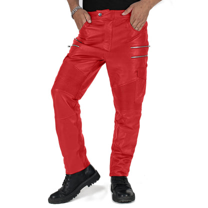 Eryon-Mens-Red-Faux-Leather-Pants