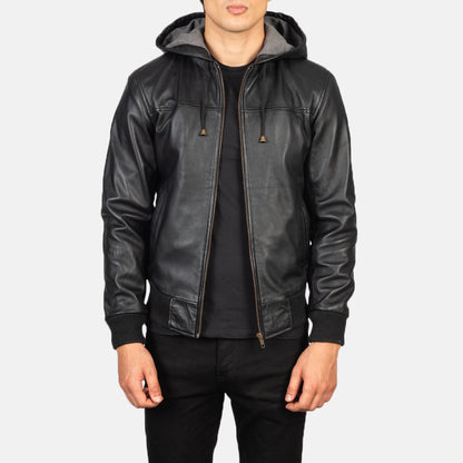 intuitix-black-hooded-bomber-leather-jacket