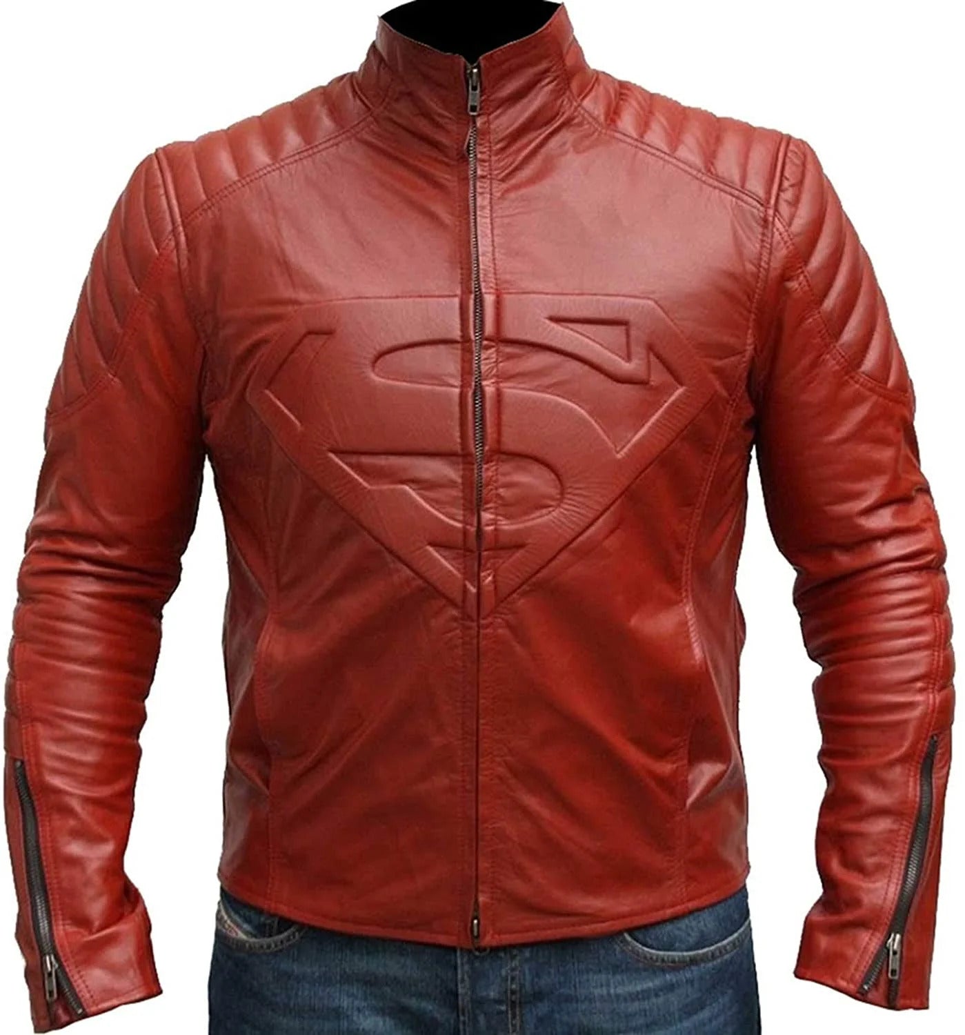 Red@Justice-League-Superman-Black-Leather-Jackets