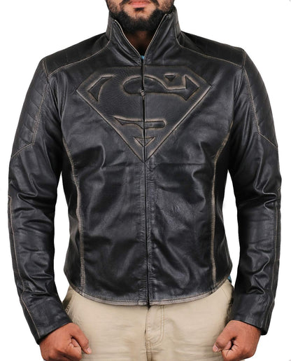 Justice-League-Superman-Black-Leather-Jacket