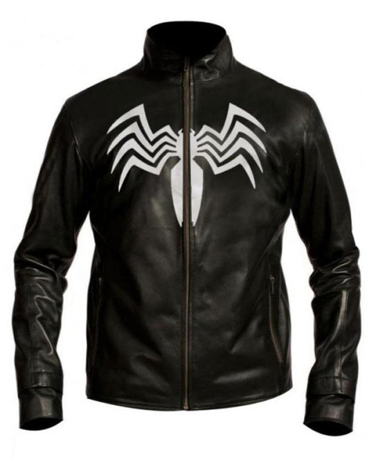 Black-White@Leather-Jackets-Hub-Mens-Genuine-Lambskin-Leather-Jacket-(Black-White,-Spider-Man)---LJH1041