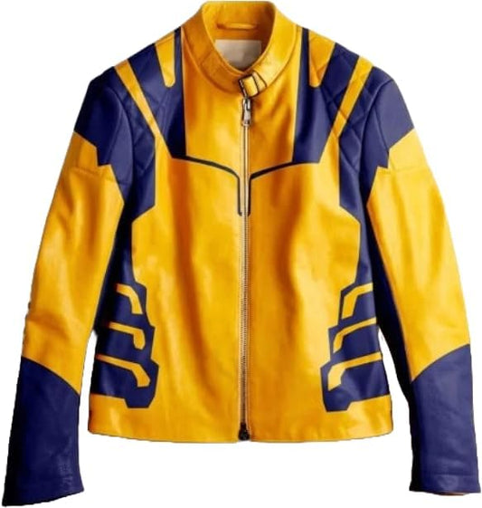 Yellow-Navy Blue@Leather-Jackets-Hub-Mens-Genuine-Lambskin-Leather-Jacket-(Yellow-Navy-Blue,-Wolverine)---LJH1062