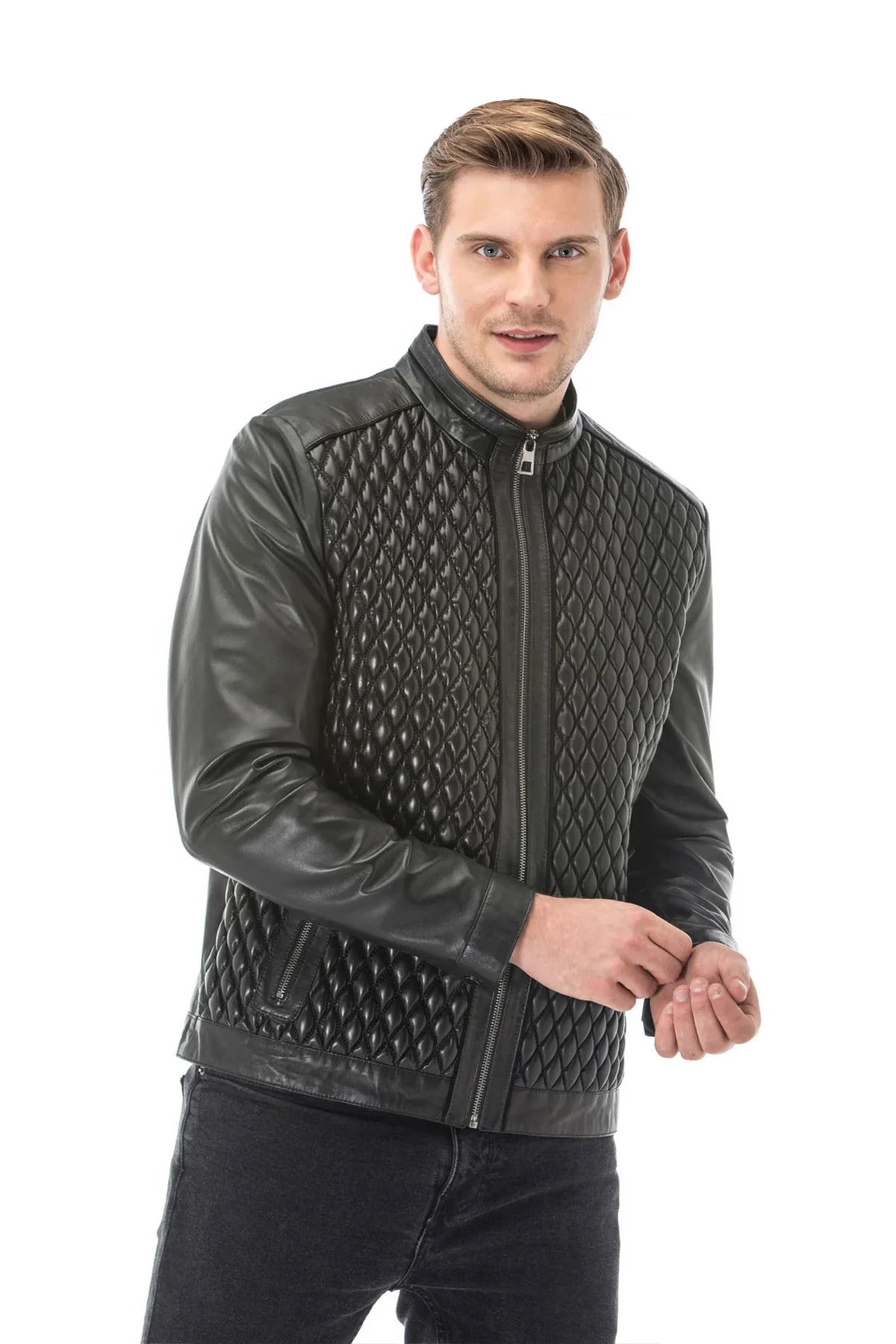 Black@Jovira-Black-Diamond-Quilted-Leather-Jacket