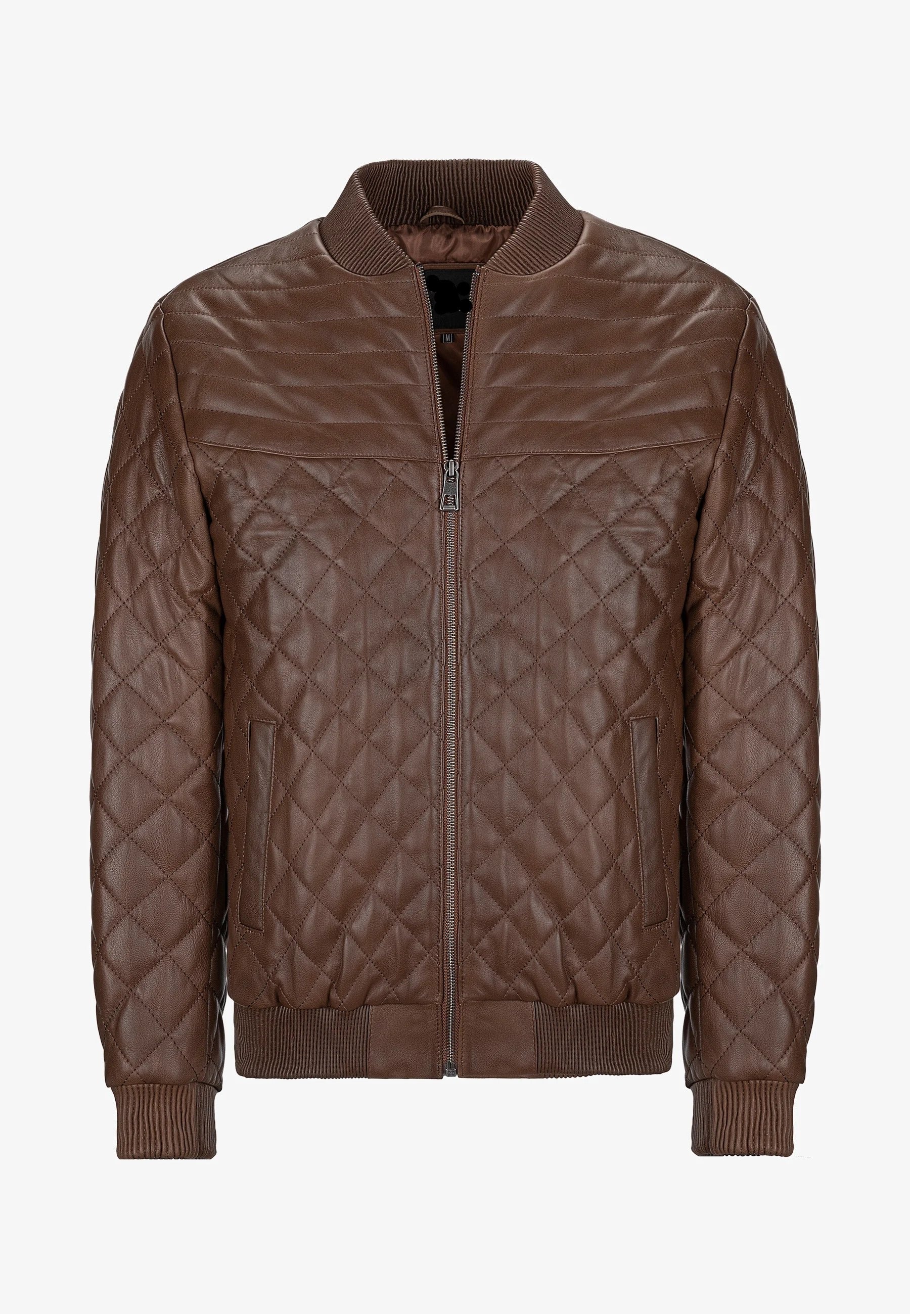 Brown@Myrion-Brown-Bomber-Quilted-Leather-Jacket