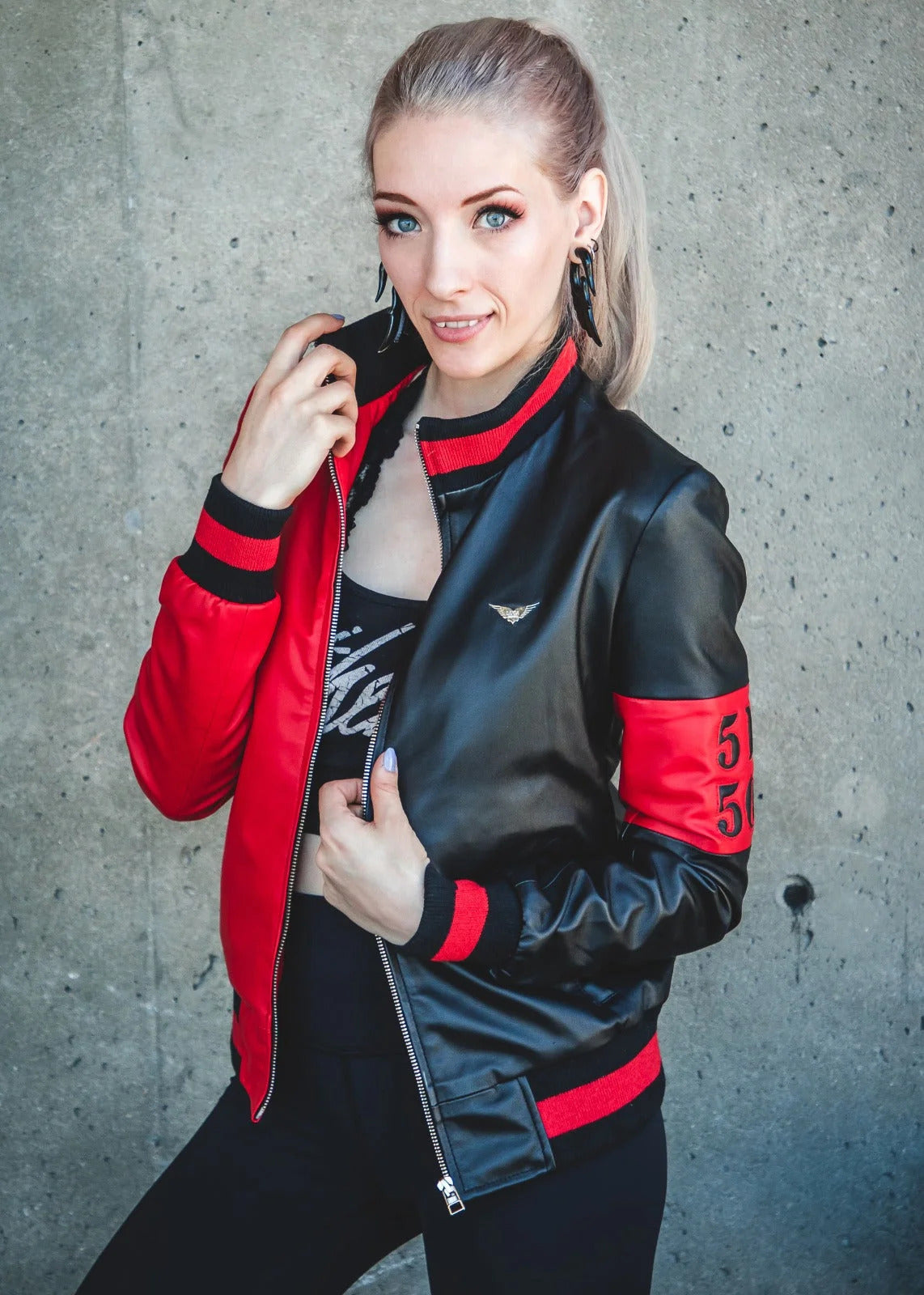 Black-Red@Custom-Design-Harley-Quinn-Genuine-Leather-Jackets