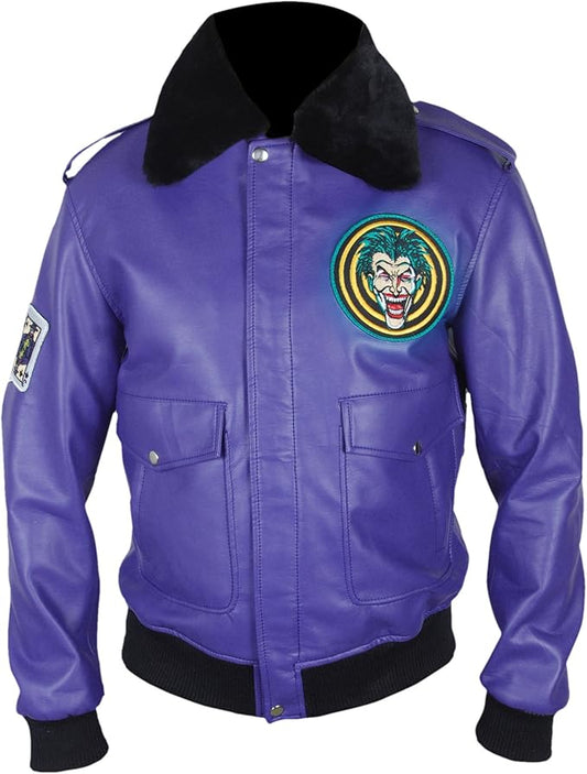 Purple@Joker-Purple-Halloween-Bomber-Leather-Jacket