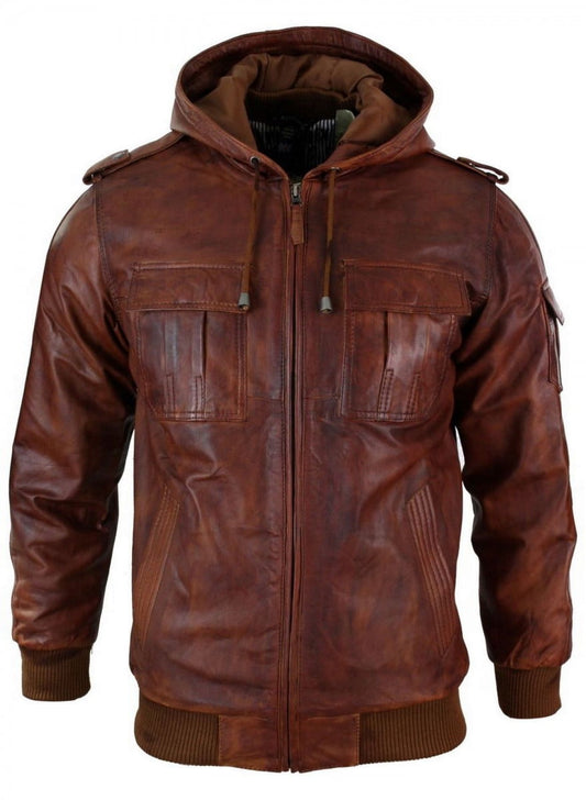 Vax Brown@levitix-brown-hooded-bomber-leather-jacket