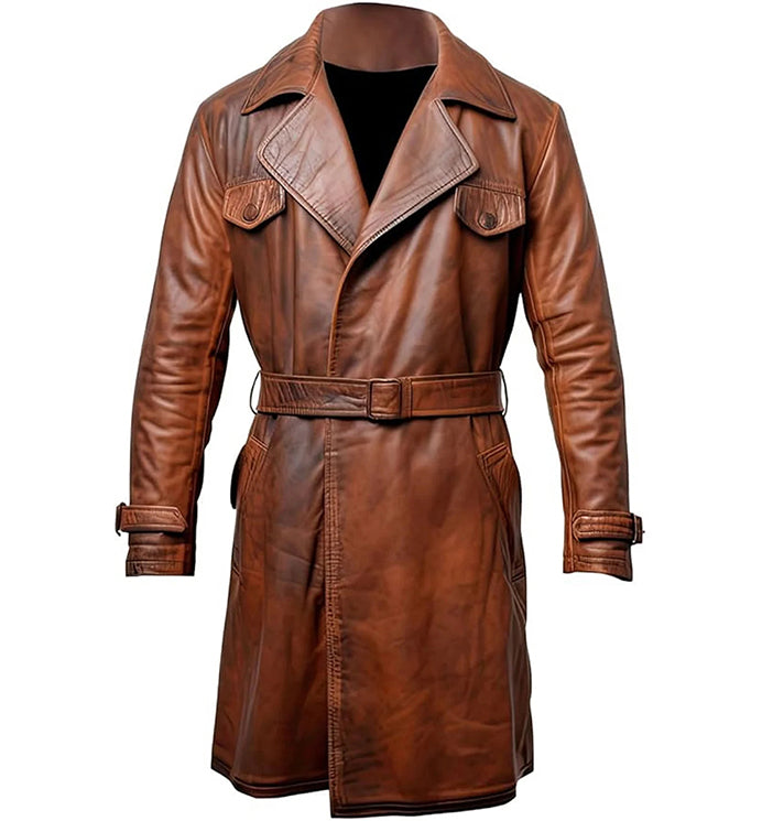 Vax Brown@Qorion-Motorcycle-Leather-Duster-Coat